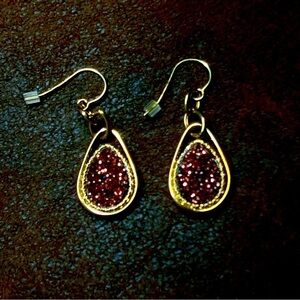 Druzy Agate Teardrop Earrings